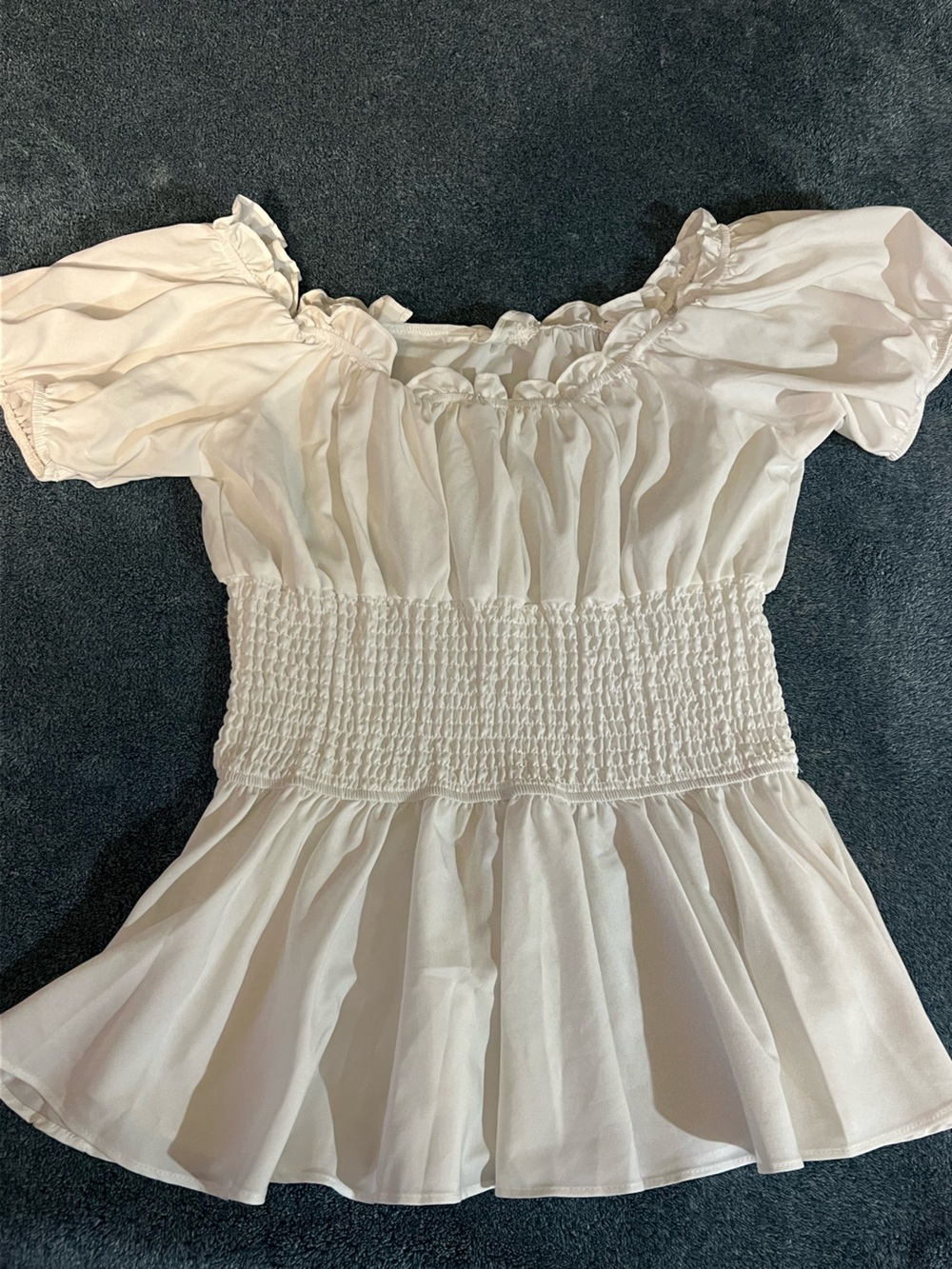 Spirit White Off-Shoulder Peasant Top